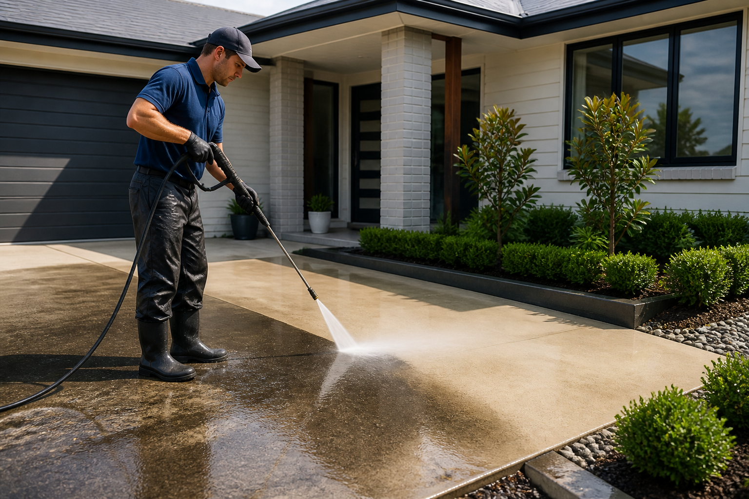 Hamilton exterior house and driveway cleaning